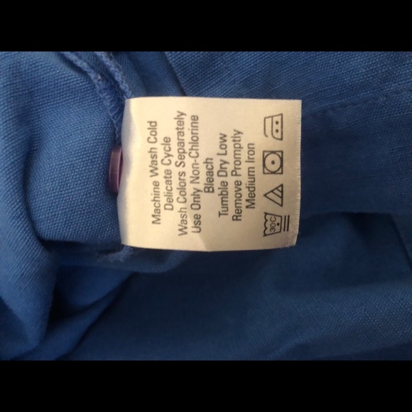 Blue Lace Up 3/4 Rolled Sleeve Top - Picture 10 of 13